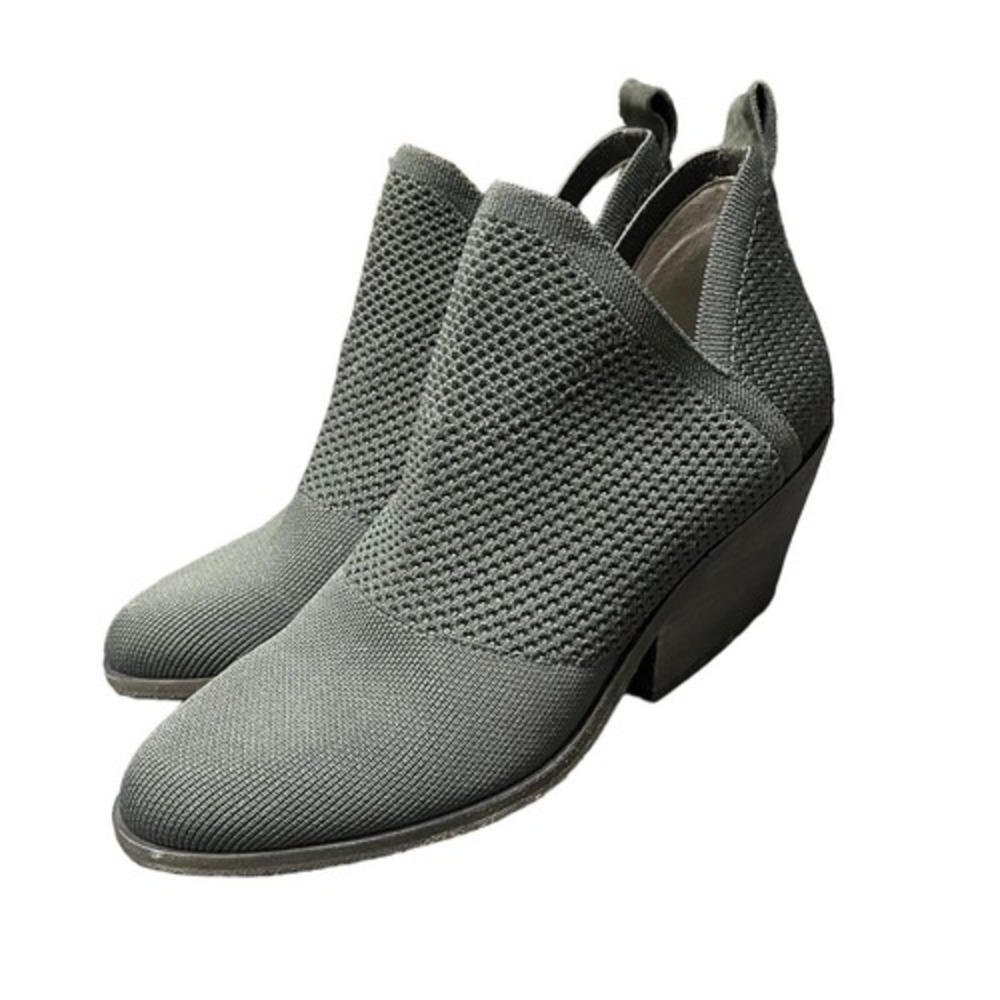 Eileen Fisher Joss Knit Ankle Boot Slip On Womens Size 7.5 Gray Ankle Bootie